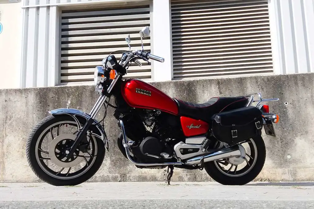 Red Yamaha XV 750SE Motorcycle