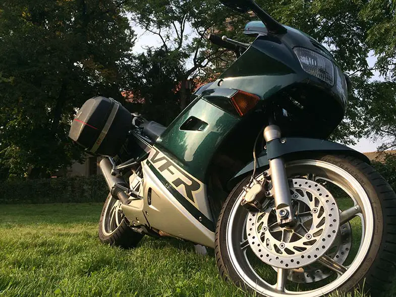 Green Honda VFR Motorbike