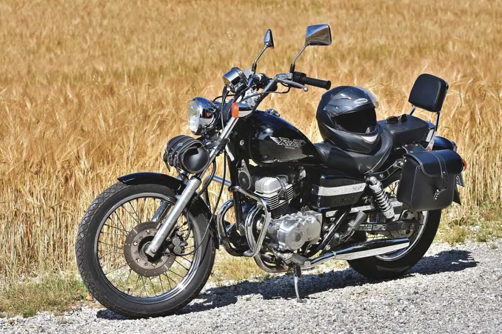 Black Honda Rebel Motorcycle