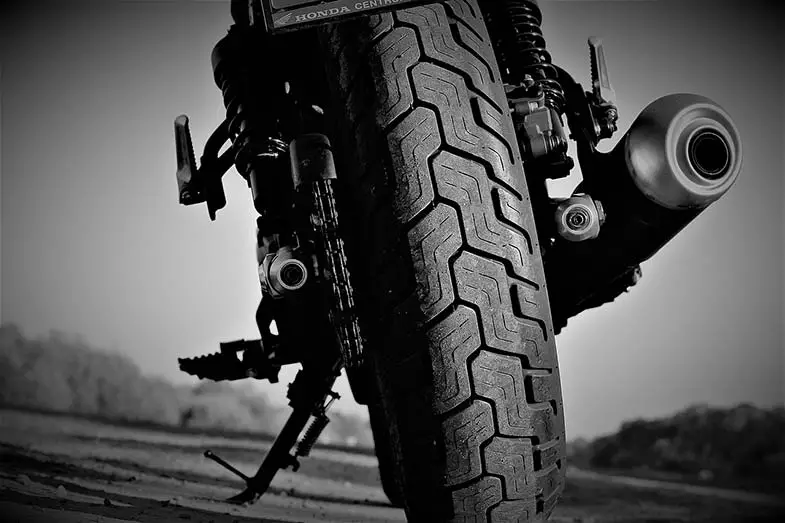 Black Honda Rebel Motorcycle Tire