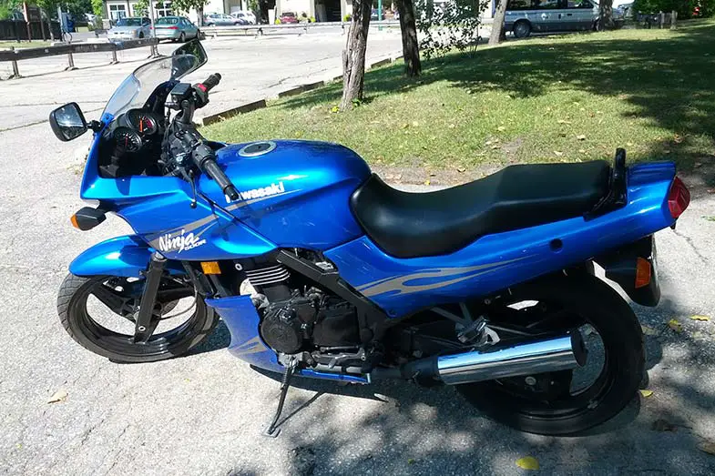 Blue 2009 Kawasaki Ninja 500R EX500