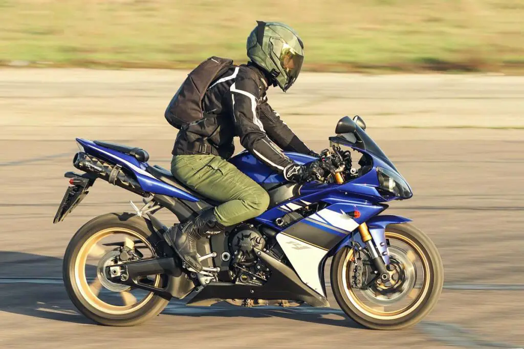 Blue Yamaha R1 Motorbike