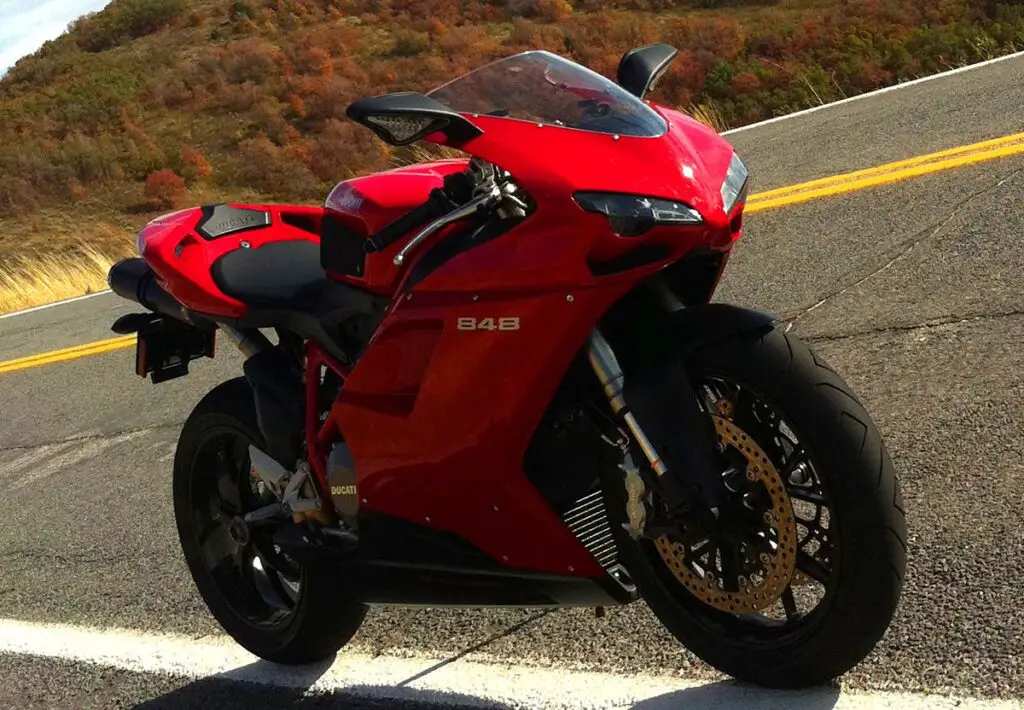 Red Ducati 848 Motorcycle