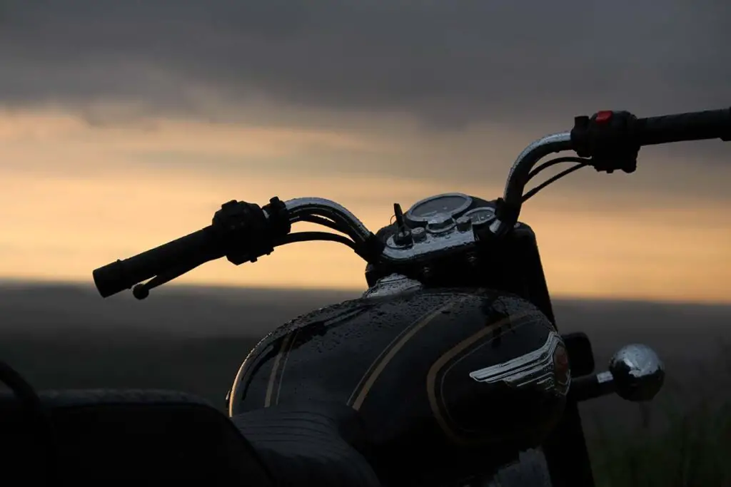 Royal Enfield Motorcycle During Sunset