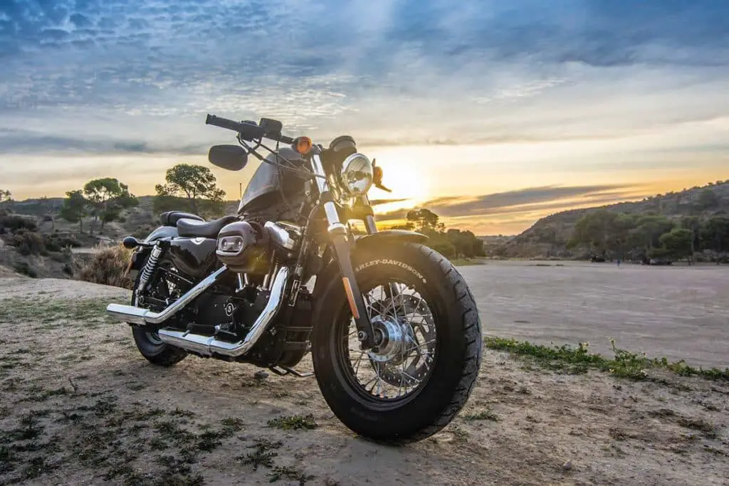 Harley Davidson 1200 Cruiser Motorcycle on a Dirt Road