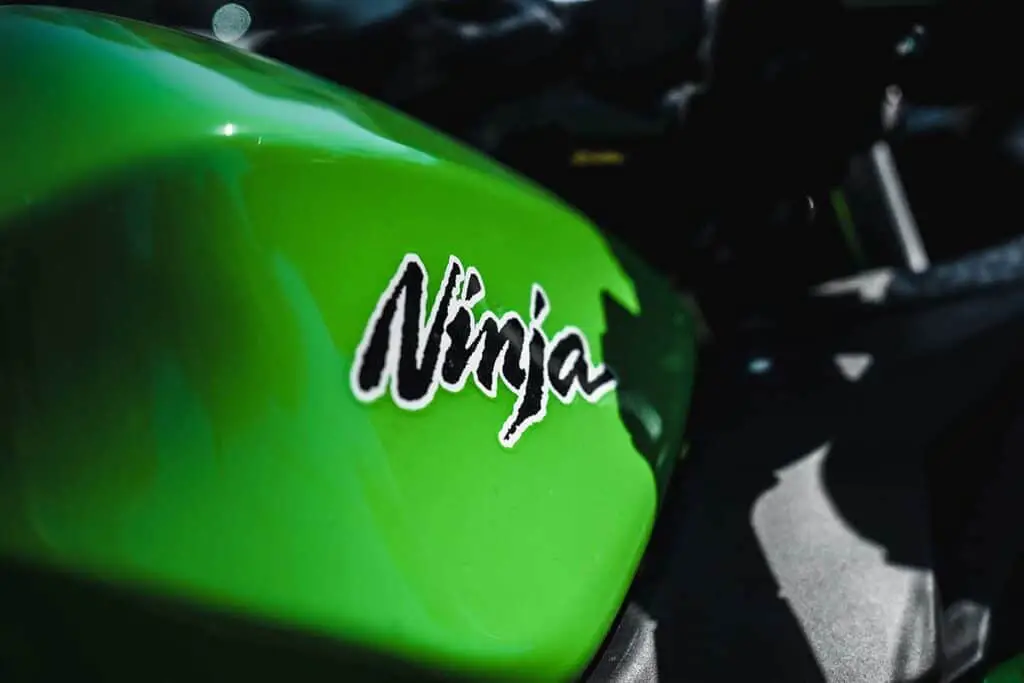 Kawasaki Ninja Logo on the Green Tank