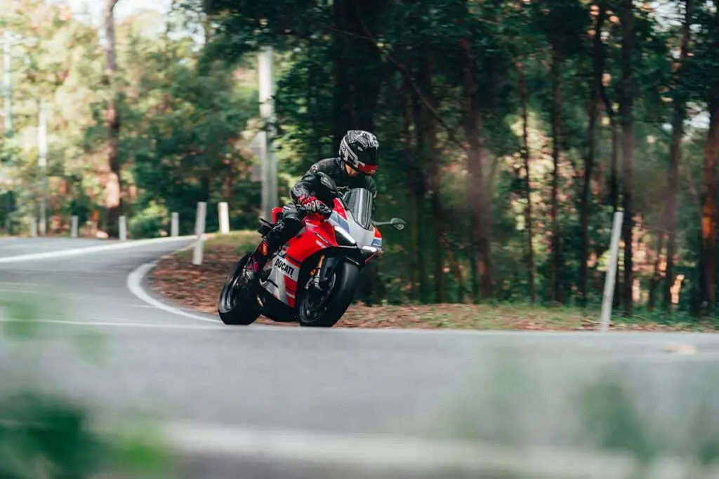 Ducati Motorcycle Rider Turning