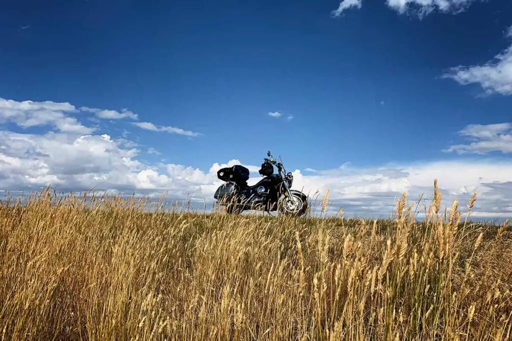 Black Cruiser Motorcycle Near Field