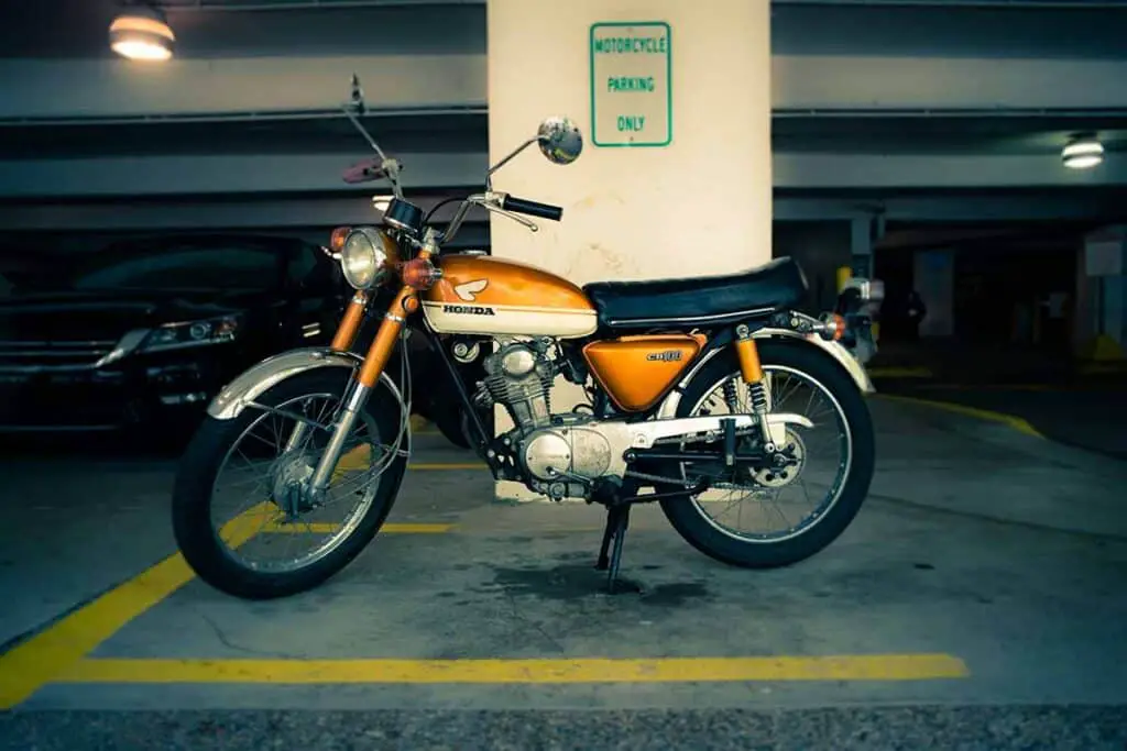 Honda CB100 Motorcycle Parked