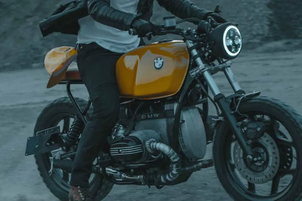 Orange BMW R80 Motorcycle