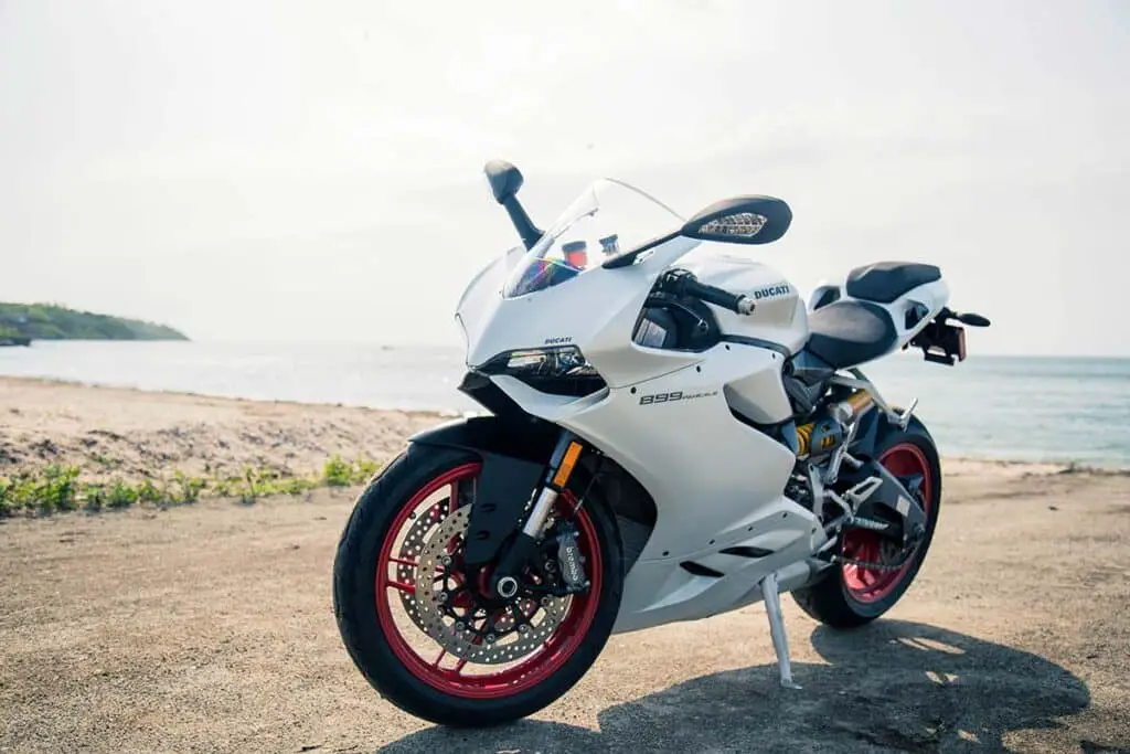 White Ducati 899 Panigale Motorcycle