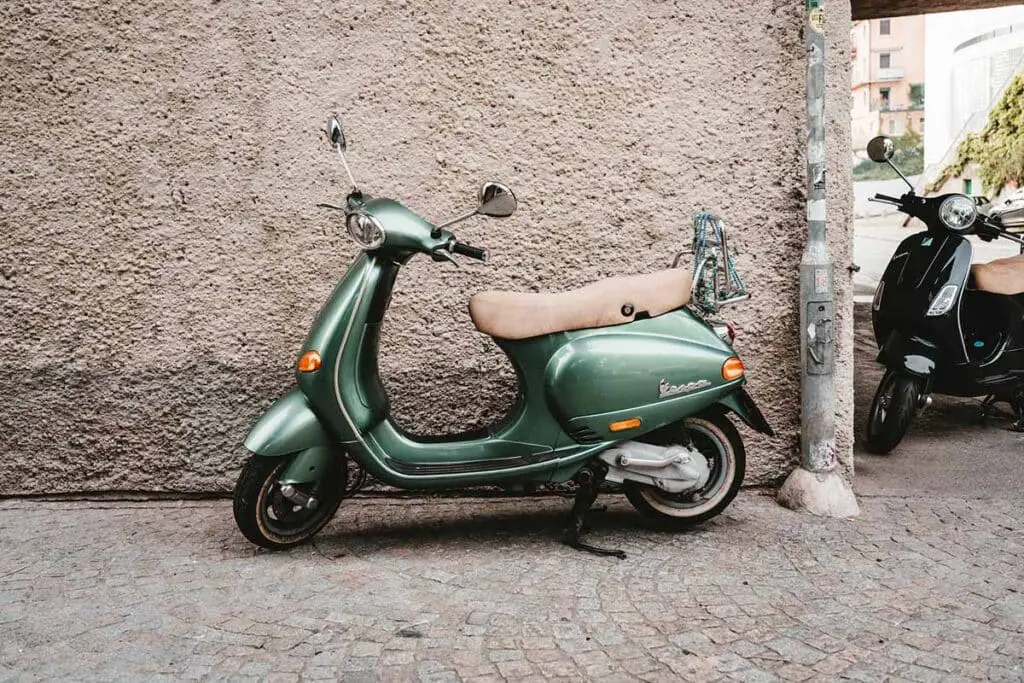 Green Vespa Moped