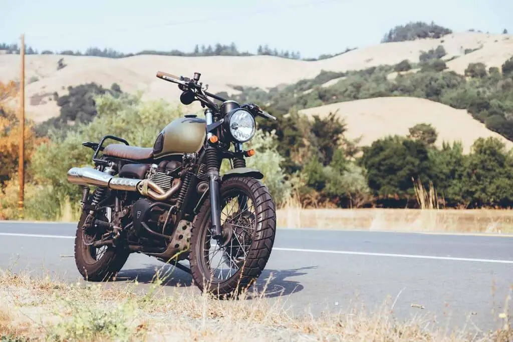 Motorcycle Parked on the Road