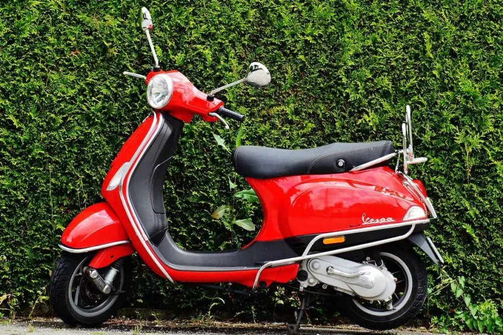 Red Vespa Moped