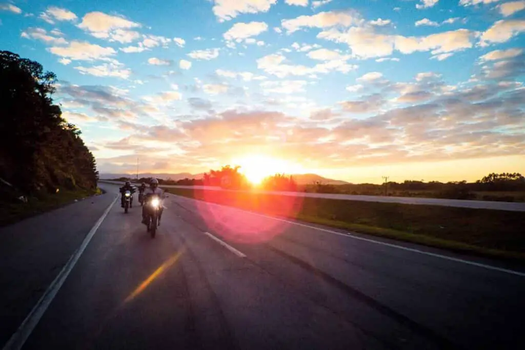 Motorcycle Riders Highway Driving