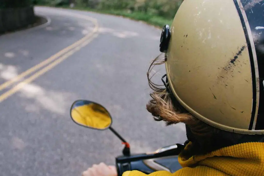 Person With a Helmet Riding a Motorbike