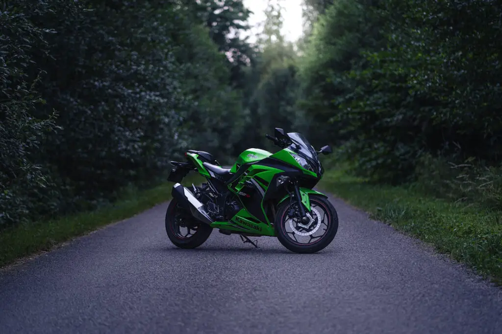 Green and Black Kawasaki Ninja Motorcycle