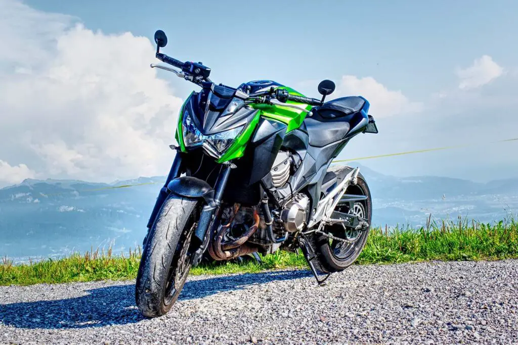 Green and Black Kawasaki Z800 Motorcycle