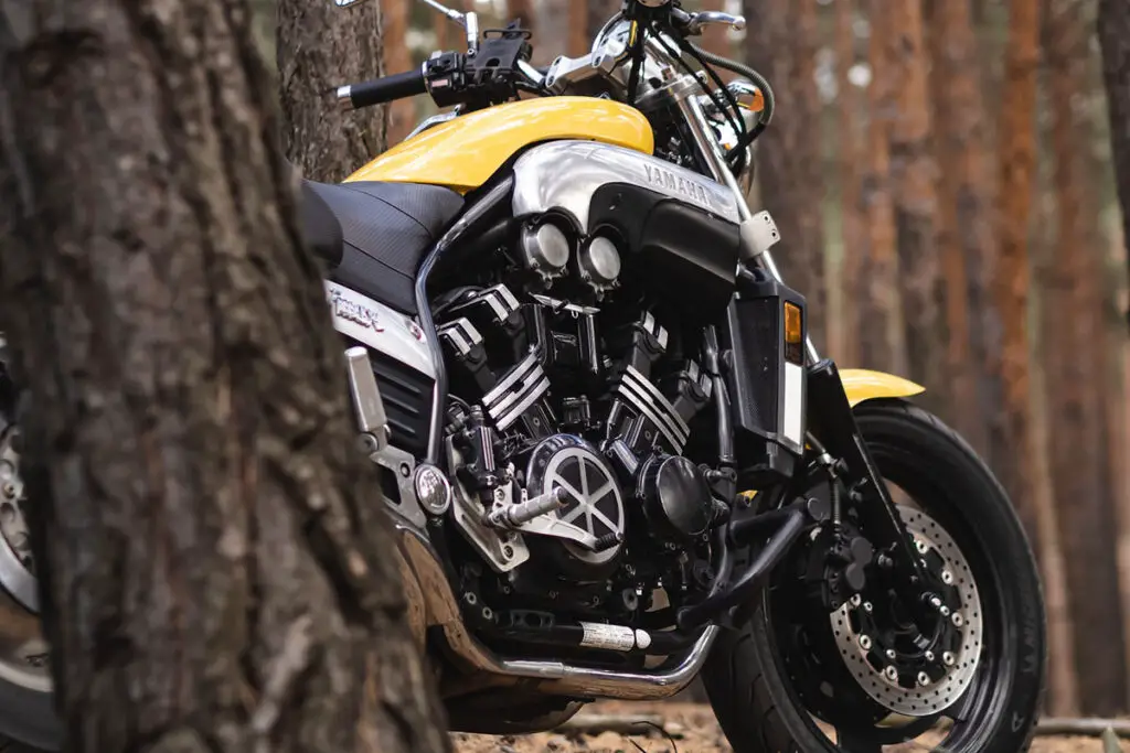 Yellow Yamaha VMAX Motorcycle