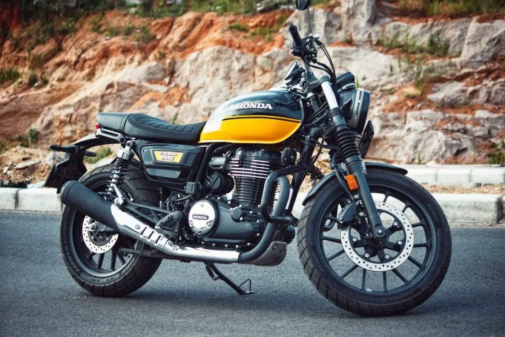 Black and Yellow Honda CB350RS Motorcycle