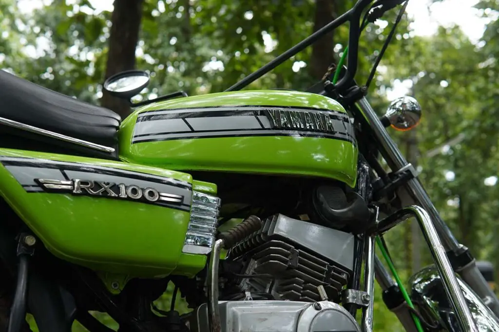 Green Yamaha RX100 Motorcycle