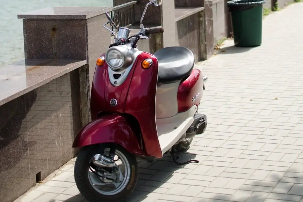 Red Moped Parked