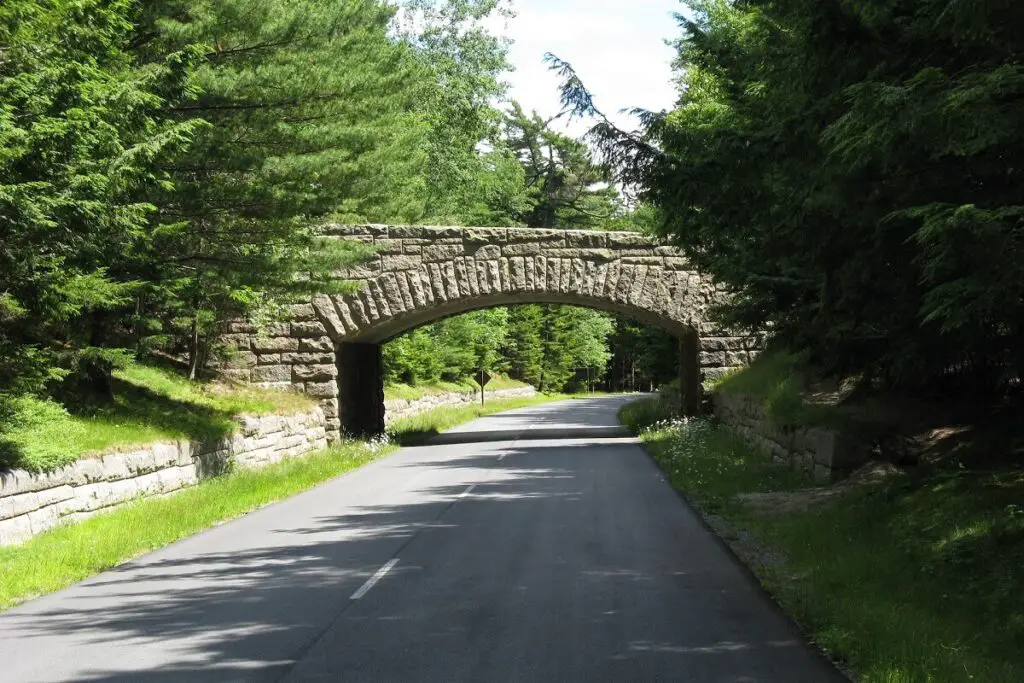 Stone Bridge Over a Road in Acadia National Park, Maine
