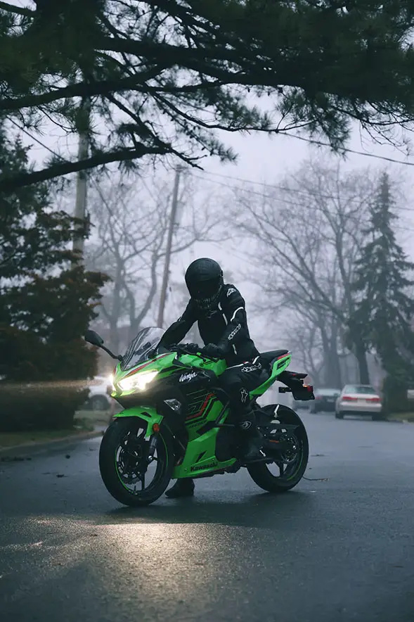 Green Kawasaki Ninja 400 Motorcycle