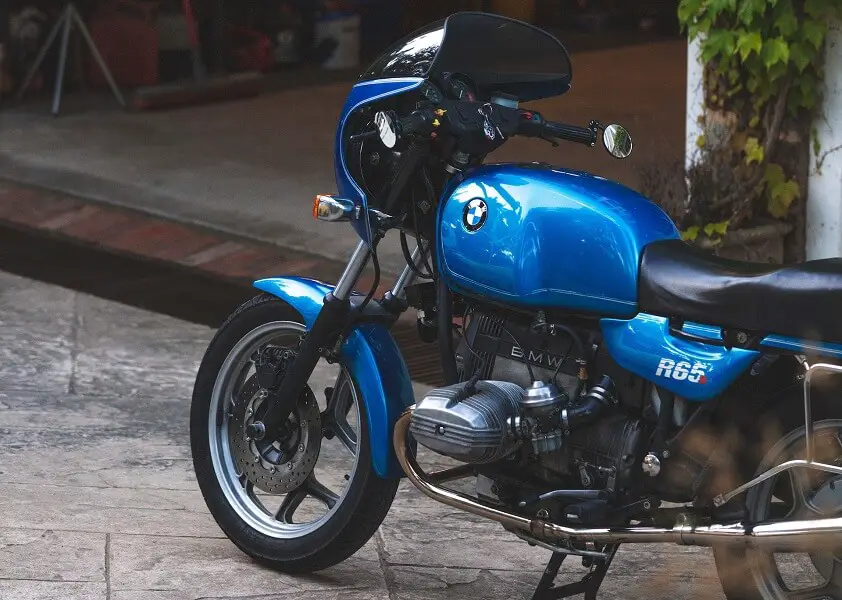 Blue BMW R65s Motorcycle