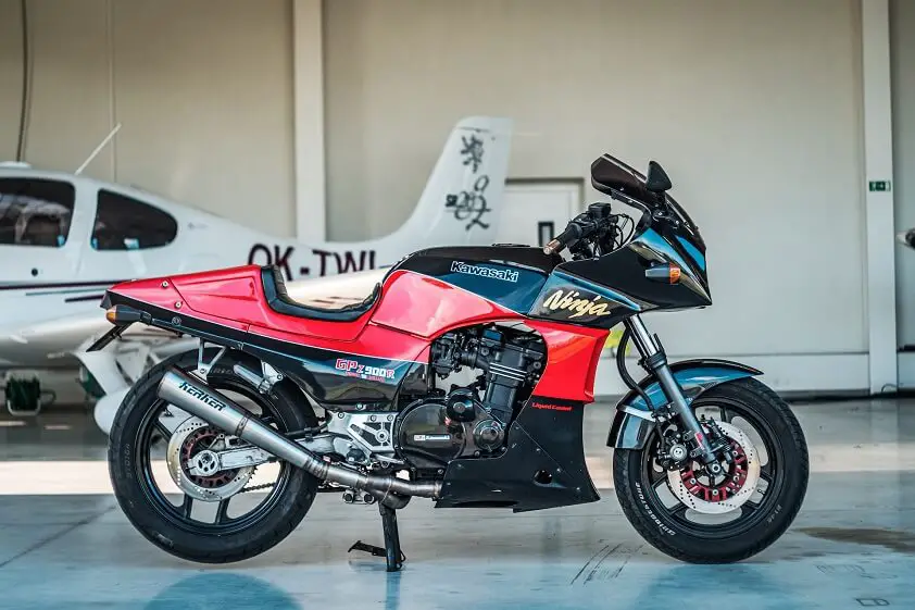 Red Kawasaki Ninja GPZ900R Motorcycle