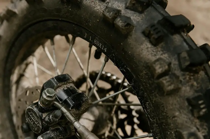 Dirt Bike Wheel Close-Up